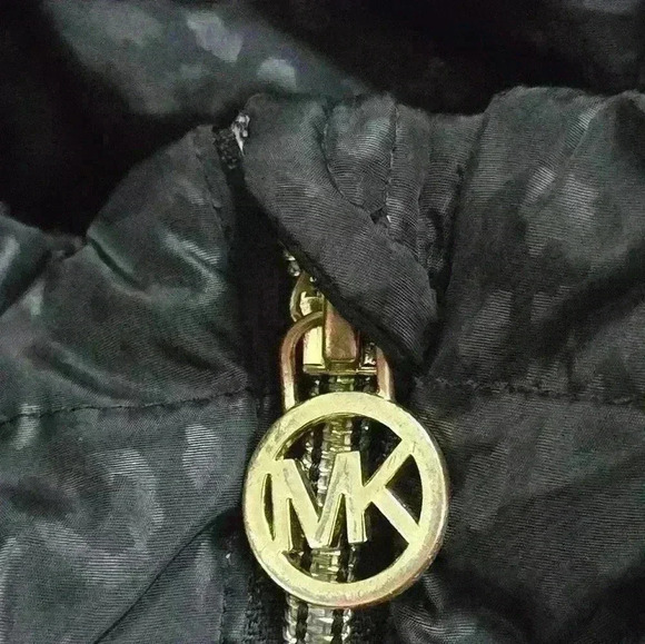 MICHAEL KORS girls 7/8 black and gold winter hooded jacket - Picture 7 of 16